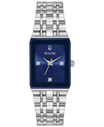 Shop Bulova Women's Futuro Diamond-accent Stainless Steel Bracelet Watch 21x32mm, Created For Macy's