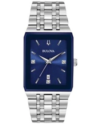 Shop Bulova Men's Futuro Diamond-accent Stainless Steel Bracelet Watch 31x45mm, Created For Macy's