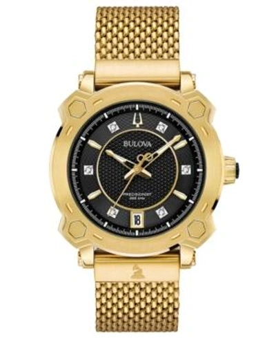 Shop Bulova Women's Precisionist Grammy Diamond-accent Gold-tone Stainless Steel Bracelet Watch 38mm