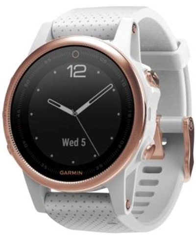 Shop Garmin Unisex Fenix 5s White Silicone Strap Smart Watch 42mm