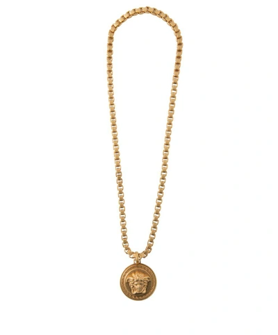 Shop Versace Medusa Necklace In Oro