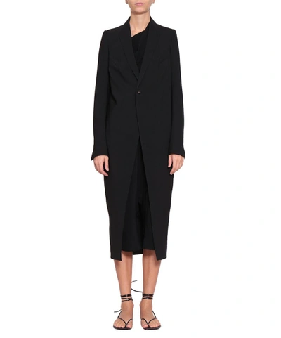 Shop Rick Owens Soft Knife Wool Coat In Nero