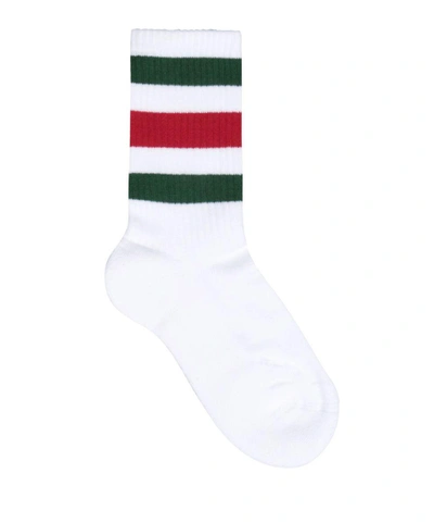 Shop Gucci Cotton Stretch Socks In Bianco