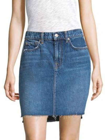 Shop 7 For All Mankind Step Hem Denim Skirt In Mojave Dusk