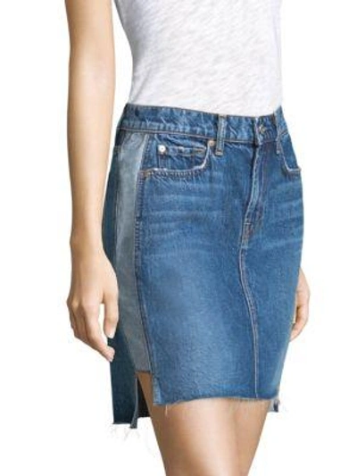 Shop 7 For All Mankind Step Hem Denim Skirt In Mojave Dusk