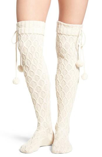 sparkle cable knit over the knee socks