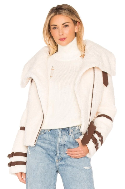 Shop Eaves Bailey Moto Jacket In White