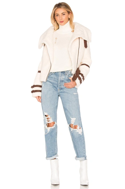 Shop Eaves Bailey Moto Jacket In White