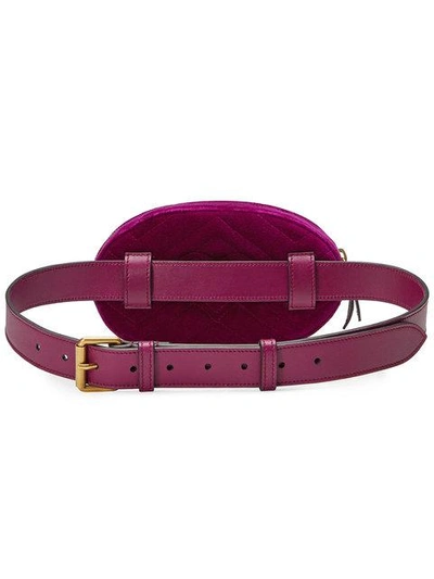 Shop Gucci Gg Marmont Matelassé Velvet Belt Bag In Pink