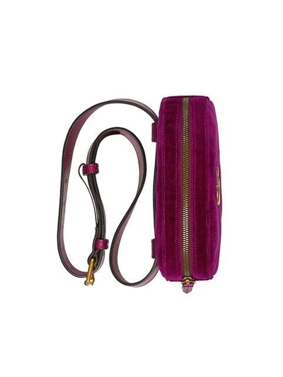 Shop Gucci Gg Marmont Matelassé Velvet Belt Bag In Pink