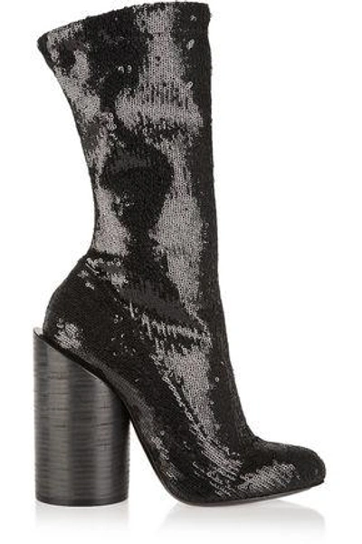 Shop Givenchy Boots In Sequined In Black