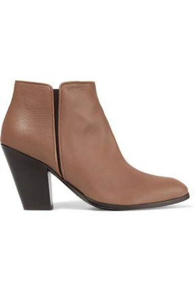 Shop Giuseppe Zanotti Woman Leather Ankle Boots Brown