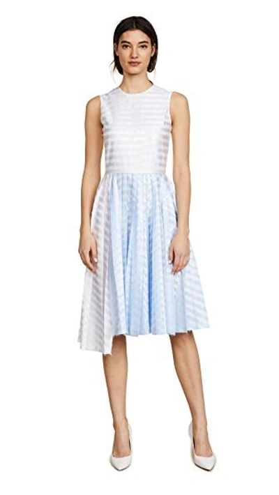 Shop Jourden Gel Asymmetric Dress In White Multi