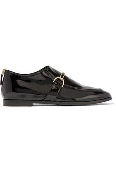 Shop Stella Mccartney Woman Faux Patent-leather Loafers Black