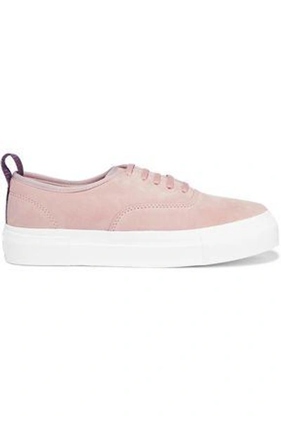Shop Eytys Woman Mother Suede Platform Sneakers Pastel Pink