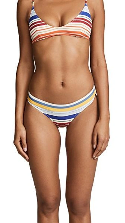 Shop Stella Mccartney Stripe Classic Bikini Bottoms In Light Multi Color Stripe