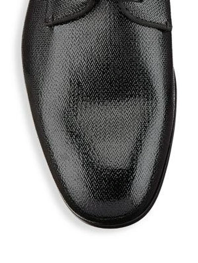 Shop Giorgio Armani Patent Lace-up Oxfords In Black