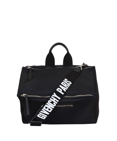 Shop Givenchy Pandora Canvas Bag In Nero