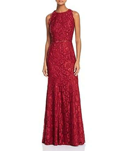 Shop Js Collections Lace Racerback Gown In Ruby