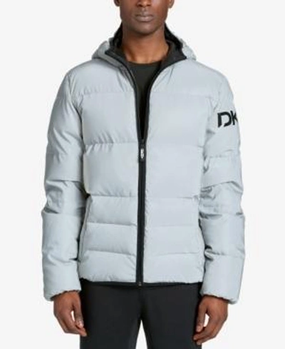 Dkny Men's Mid-length Hooded Puffer Jacket In Reflection | ModeSens
