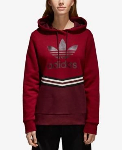 Shop Adidas Originals Collegiate Hoodie In Burgundy/maroon