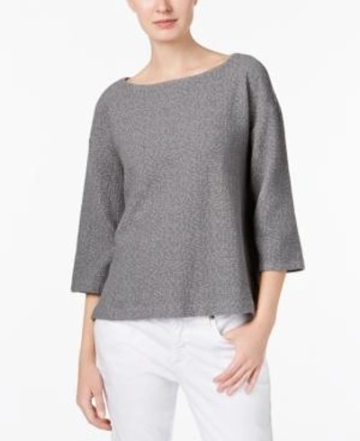 Shop Eileen Fisher Tencel Boat-neck Top In Dark Pearl