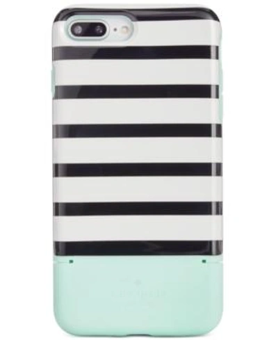Shop Kate Spade New York Striped Credit Card Iphone 8 Plus Case In Green Multi