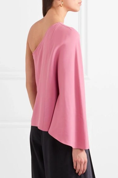 Shop Theory Ruza One-shoulder Crepe Top In Pink