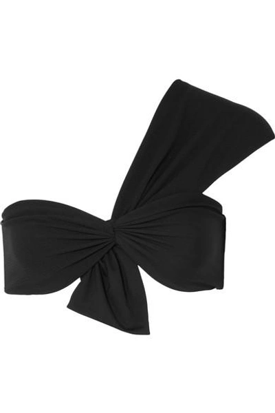 Shop Marysia Venice Gathered One-shoulder Bikini Top In Black