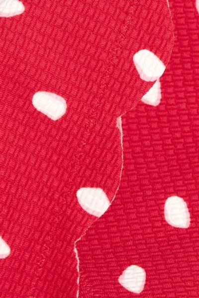 Shop Marysia Antibe Scalloped Printed Bikini Briefs In Red