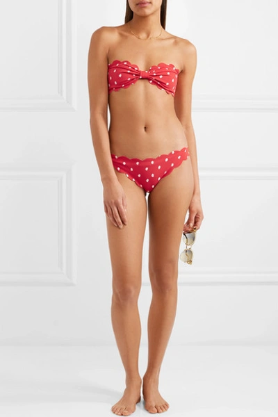 Shop Marysia Antibe Scalloped Printed Bandeau Bikini Top