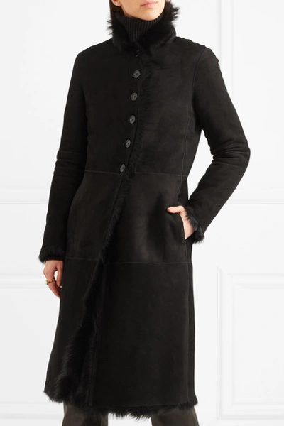 Shop Joseph Luke Shearling Coat In Black