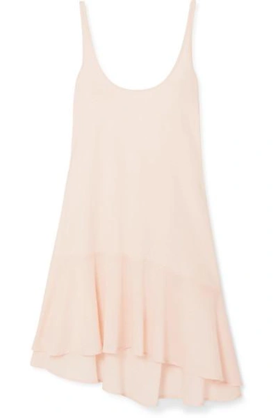 Shop Skin Lotti Pima Cotton-jersey And Voile Chemise In Pastel Pink