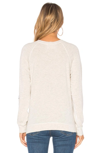 Shop Monrow Star Raglan Sweatshirt In Gray. In Ash