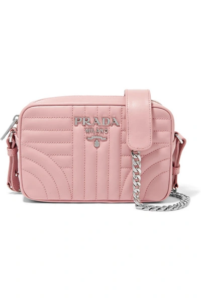 Shop Prada Quilted Leather Camera Bag In Pink