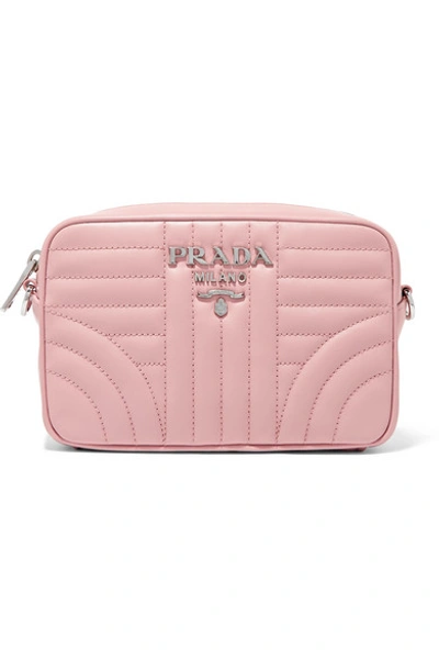 Shop Prada Quilted Leather Camera Bag In Pink