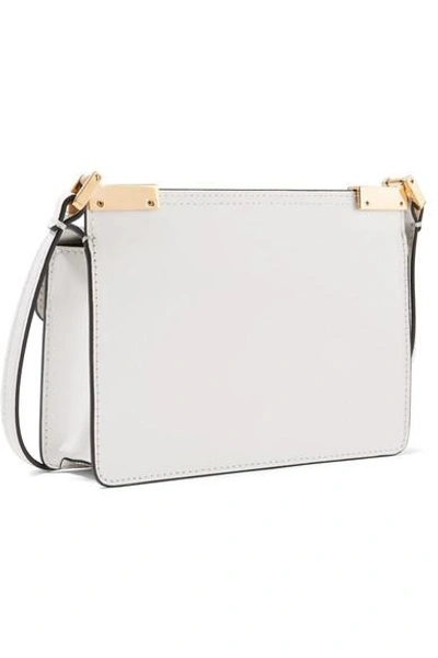 Shop Marni Trunk Micro Leather Shoulder Bag In White