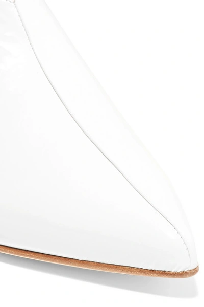 Shop Tibi Joe Crinkled Patent-leather Ankle Boots In White