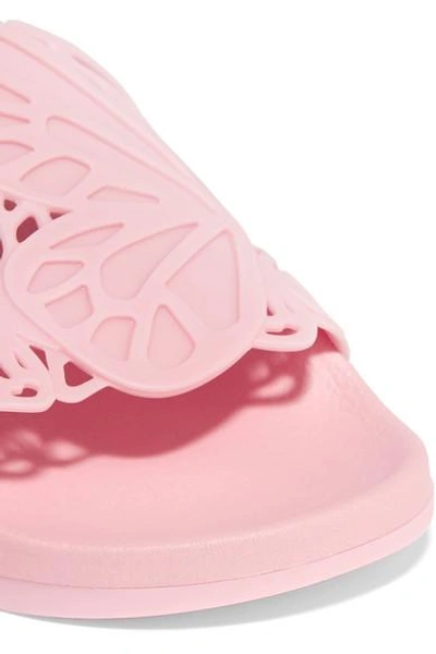 Shop Sophia Webster Lia Butterfly Laser-cut Pvc Slides In Baby Pink