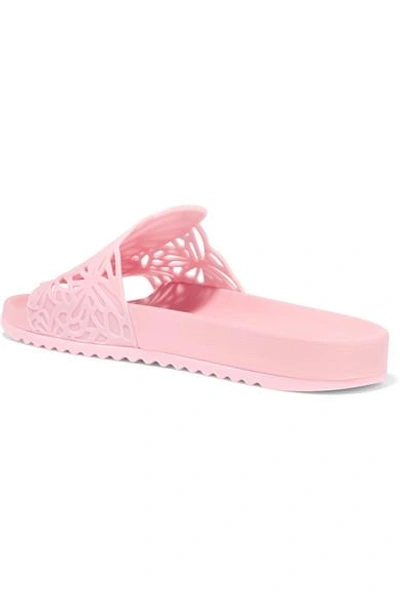 Shop Sophia Webster Lia Butterfly Laser-cut Pvc Slides In Baby Pink