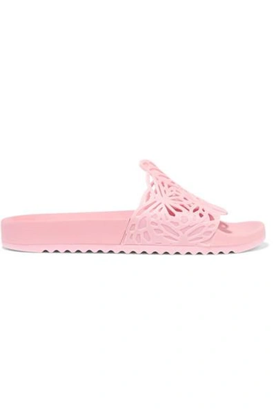 Shop Sophia Webster Lia Butterfly Laser-cut Pvc Slides In Baby Pink