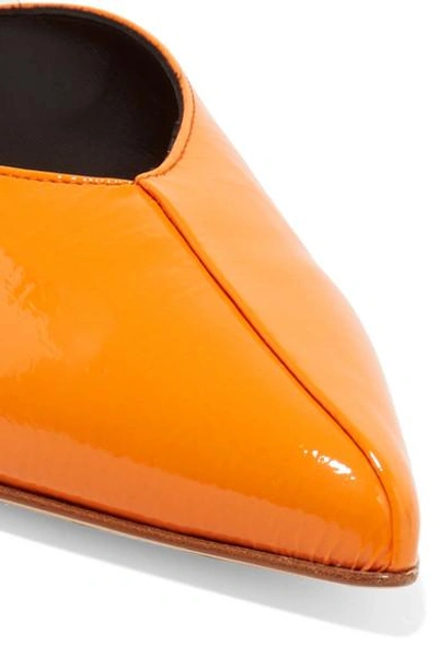 Shop Tibi Frank Patent-leather Mules In Orange