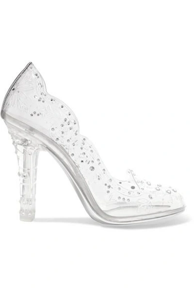 Shop Dolce & Gabbana Cinderella Crystal-embellished Pvc Pumps