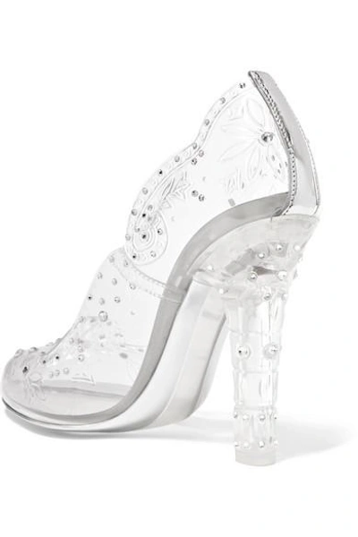 Shop Dolce & Gabbana Cinderella Crystal-embellished Pvc Pumps