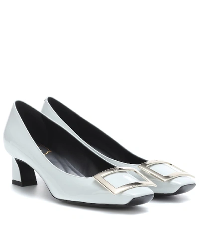 Shop Roger Vivier Belle Vivier Trompette Patent Leather Pumps In Grey