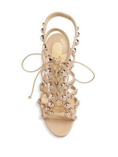 Shop Christian Louboutin Amazoubille Leather Stud Sandals In Nude