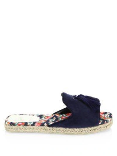 Shop Christian Louboutin Pacha Flat Sandals In Navy Multi