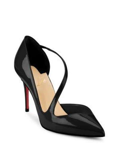 Shop Christian Louboutin Jumping 85 Point Toe Patent Leather Pumps In Black