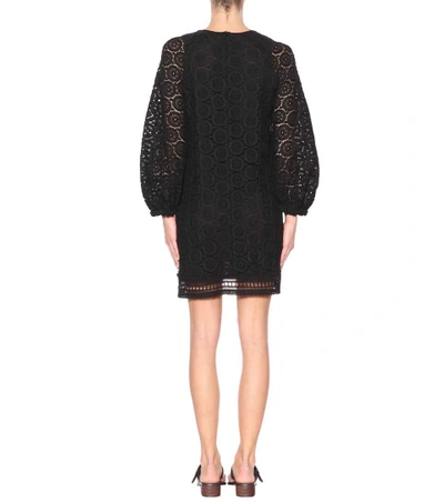 Shop See By Chloé Cotton Lace Minidress In Black