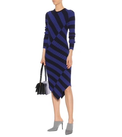 Shop Altuzarra Whistler Rib-knit Dress In Blue